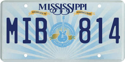 MS license plate MIB814