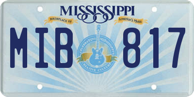 MS license plate MIB817