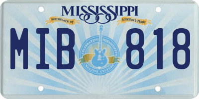 MS license plate MIB818