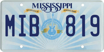 MS license plate MIB819