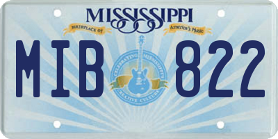 MS license plate MIB822