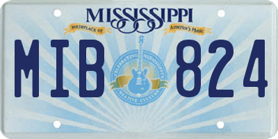 MS license plate MIB824