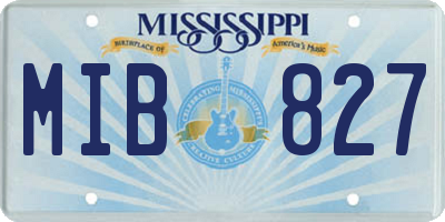 MS license plate MIB827