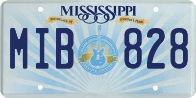 MS license plate MIB828