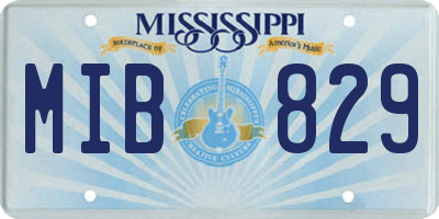 MS license plate MIB829