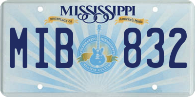 MS license plate MIB832