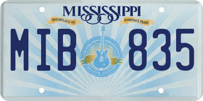 MS license plate MIB835