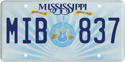 MS license plate MIB837