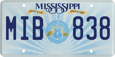 MS license plate MIB838