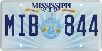 MS license plate MIB844