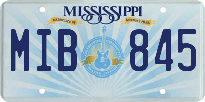 MS license plate MIB845