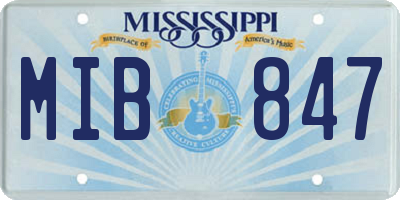 MS license plate MIB847