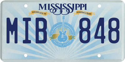 MS license plate MIB848