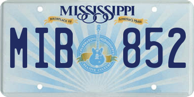 MS license plate MIB852