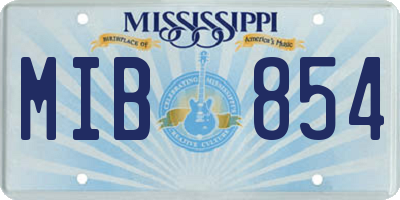 MS license plate MIB854