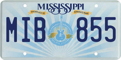 MS license plate MIB855