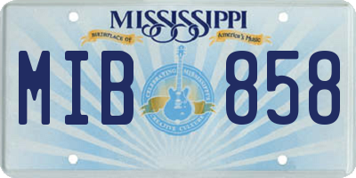 MS license plate MIB858