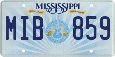 MS license plate MIB859