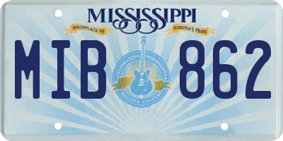 MS license plate MIB862