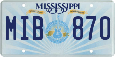 MS license plate MIB870