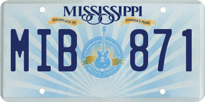 MS license plate MIB871