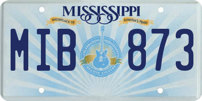 MS license plate MIB873