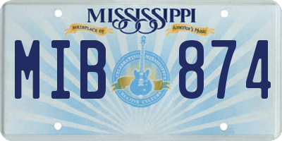 MS license plate MIB874