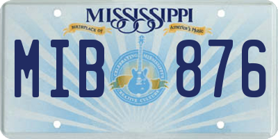 MS license plate MIB876