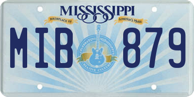 MS license plate MIB879