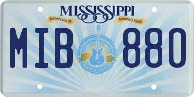 MS license plate MIB880