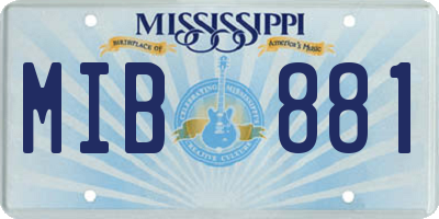 MS license plate MIB881