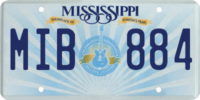 MS license plate MIB884