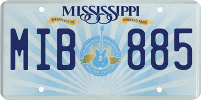 MS license plate MIB885