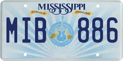 MS license plate MIB886