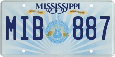 MS license plate MIB887