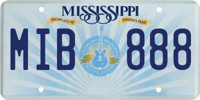 MS license plate MIB888