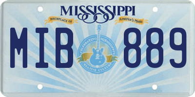 MS license plate MIB889