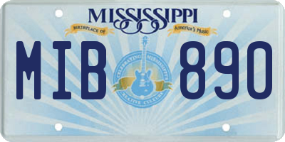 MS license plate MIB890