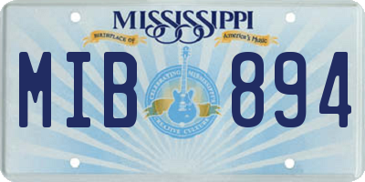 MS license plate MIB894