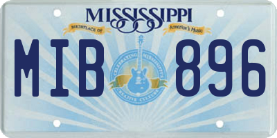MS license plate MIB896