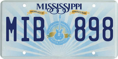 MS license plate MIB898
