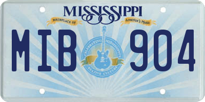 MS license plate MIB904