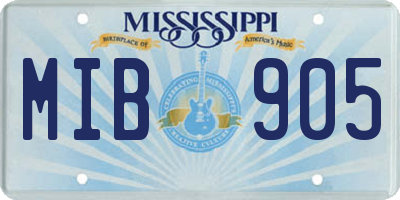 MS license plate MIB905