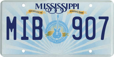 MS license plate MIB907