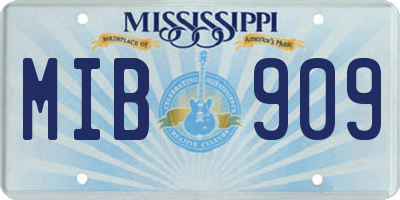 MS license plate MIB909
