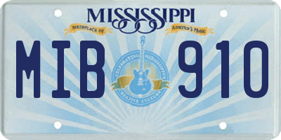 MS license plate MIB910