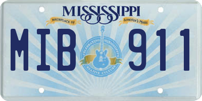 MS license plate MIB911