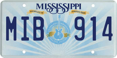 MS license plate MIB914