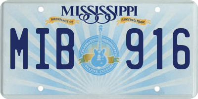 MS license plate MIB916