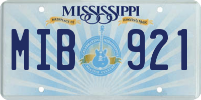 MS license plate MIB921